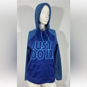 Nike Womens Blue Therma-fit Pullover Hoodie Sweater Size Medium M